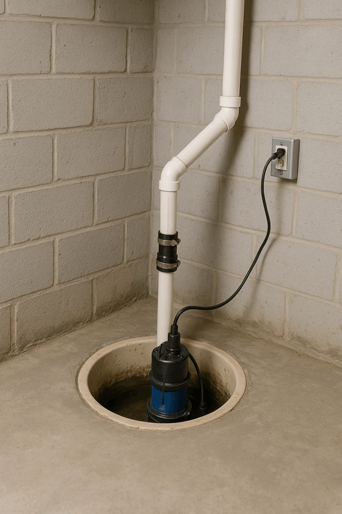 sump pump installation